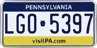 PA license plate LGO5397