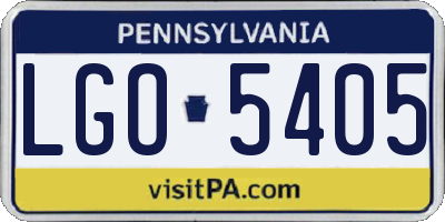 PA license plate LGO5405