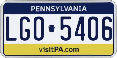 PA license plate LGO5406
