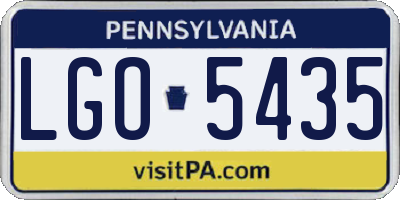 PA license plate LGO5435
