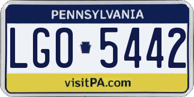PA license plate LGO5442