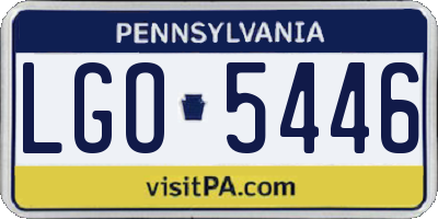 PA license plate LGO5446