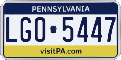 PA license plate LGO5447