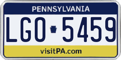 PA license plate LGO5459