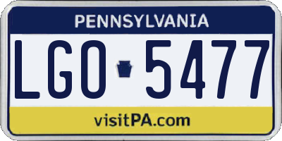PA license plate LGO5477