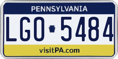 PA license plate LGO5484