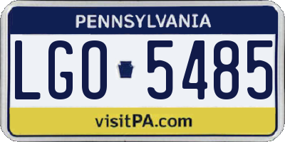 PA license plate LGO5485