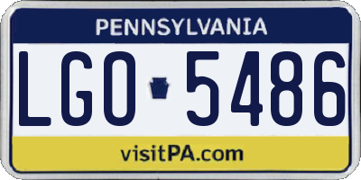 PA license plate LGO5486