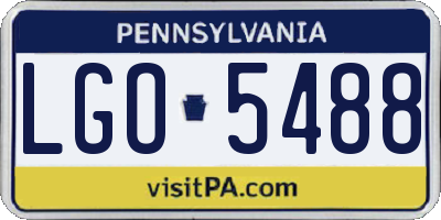 PA license plate LGO5488