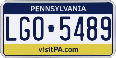 PA license plate LGO5489