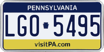 PA license plate LGO5495