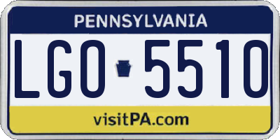 PA license plate LGO5510