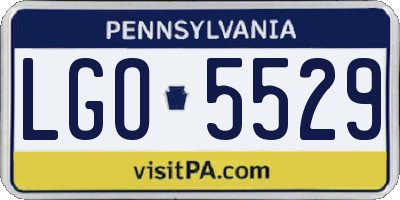 PA license plate LGO5529