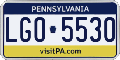 PA license plate LGO5530