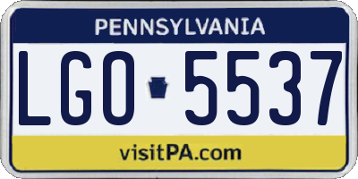 PA license plate LGO5537