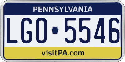 PA license plate LGO5546