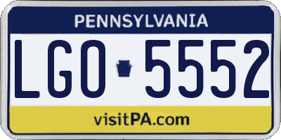 PA license plate LGO5552