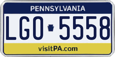 PA license plate LGO5558