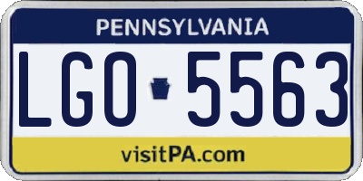 PA license plate LGO5563