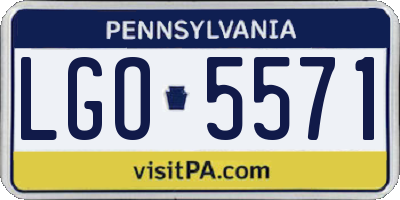 PA license plate LGO5571