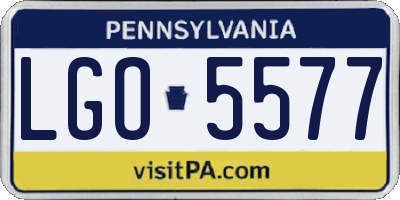 PA license plate LGO5577