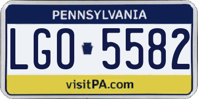 PA license plate LGO5582