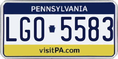 PA license plate LGO5583
