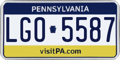PA license plate LGO5587