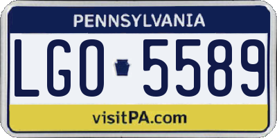 PA license plate LGO5589