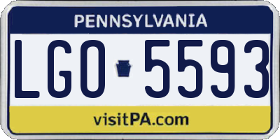 PA license plate LGO5593