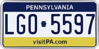 PA license plate LGO5597