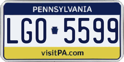 PA license plate LGO5599