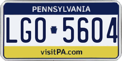 PA license plate LGO5604
