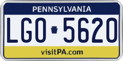PA license plate LGO5620