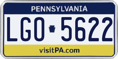 PA license plate LGO5622