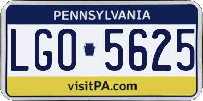 PA license plate LGO5625