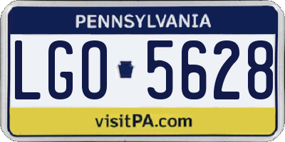 PA license plate LGO5628
