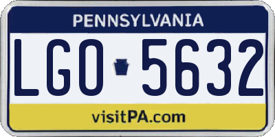 PA license plate LGO5632