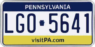 PA license plate LGO5641