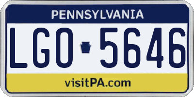 PA license plate LGO5646