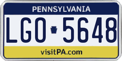 PA license plate LGO5648