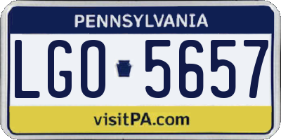 PA license plate LGO5657