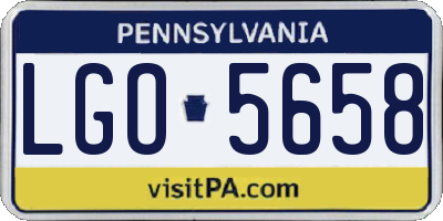 PA license plate LGO5658
