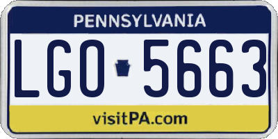 PA license plate LGO5663
