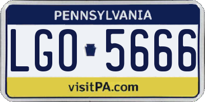 PA license plate LGO5666