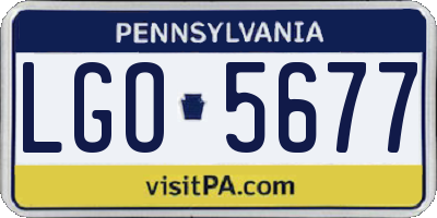 PA license plate LGO5677