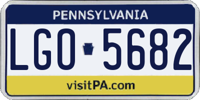 PA license plate LGO5682