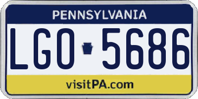 PA license plate LGO5686