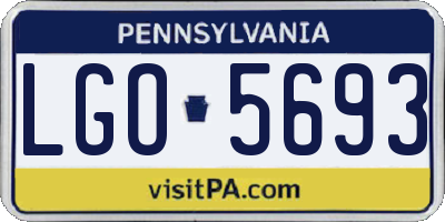 PA license plate LGO5693