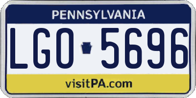 PA license plate LGO5696